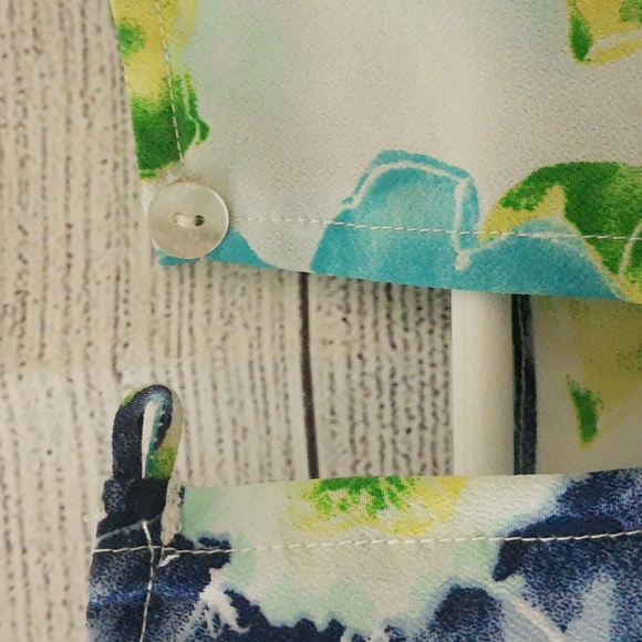 NY&Co Floral Watercolor Print Tank Dress VTG 90s Blue Green Size 8 - Picture 7 of 10